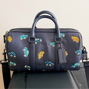 Authentic coach cute car print bag/ duffle bag